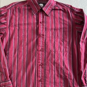 Ecko Unlimited Classic L button up shirt maroon men’s long sleeve